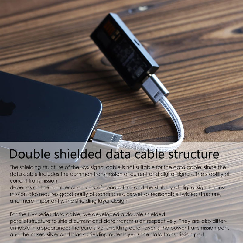 DD ddHiFi TC09S USB C Male to USB C Male OTG Data Cable, for Connecting Your Type C Devices (Phone or Computer) with DAC & Amplifier, 10cm Length