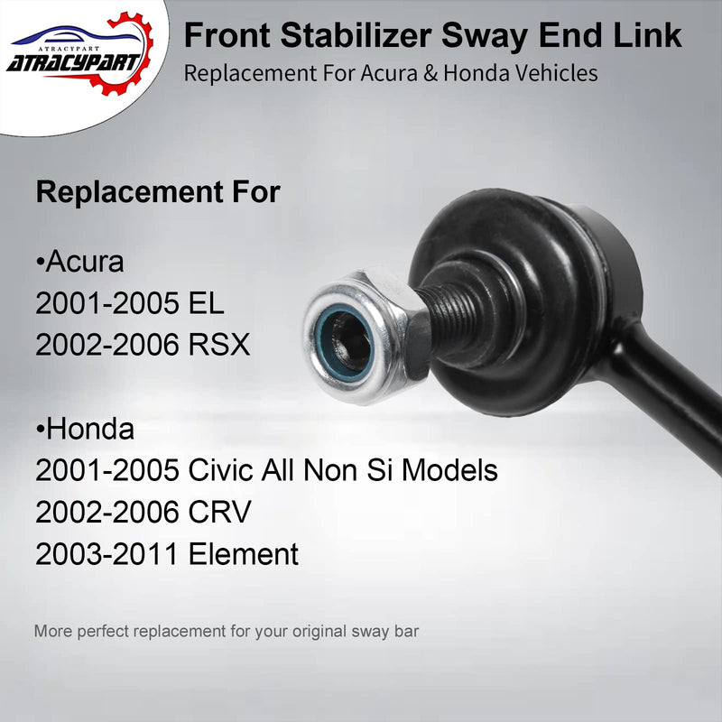 Sway Bar Front Stabilizer Bar End Link Fit For Acura EL 2001-2005 Acura RSX 2002-2006 Honda Civic 2001-2005 Honda CR-V 2002-2006 Honda Element 2003-2011 K90454 K90455 2pcs