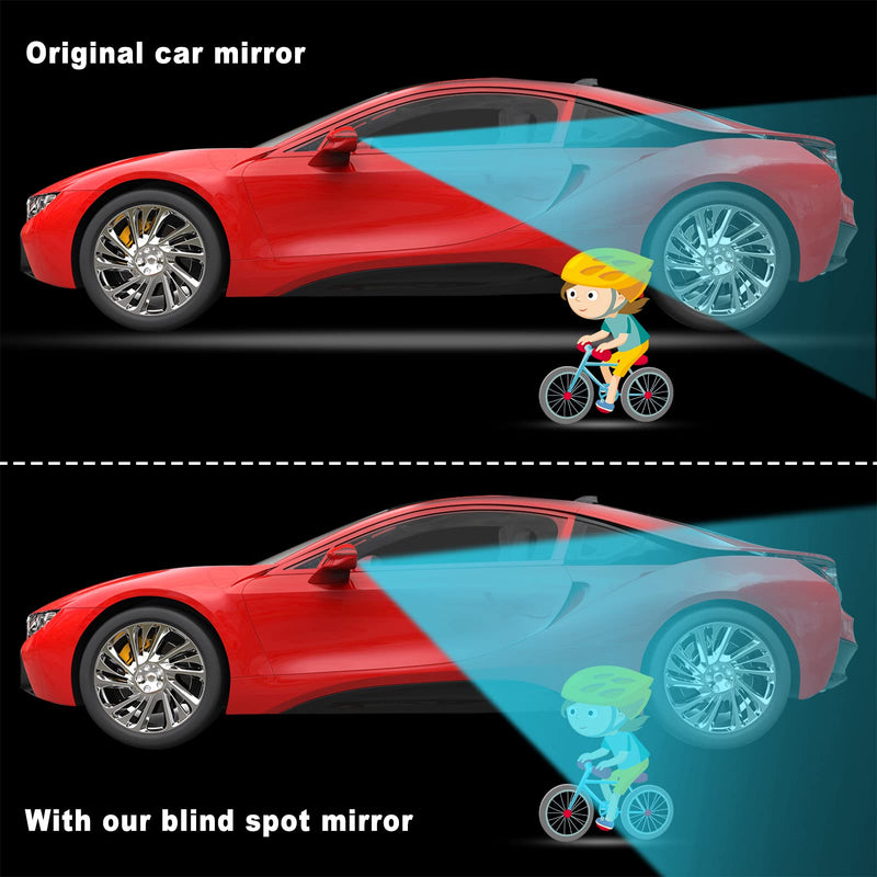 4 Pieces Fan-Shaped Automobile Rear Blind Spot Mirror, 360 Degree Rotating Design, Automobile Side Wide Angle Safety Convex Rearview for Car Truck Van (Natural Mirror Color)