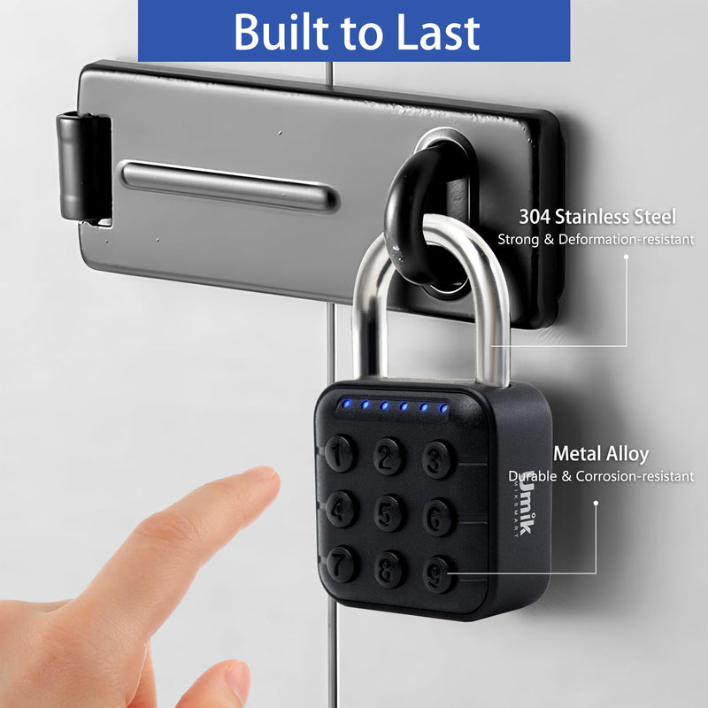 UMIKSMART 6-Digit Combination Padlock, High Security Password Lock with IP67 Waterproof Zinc Alloy Body, Code Pad Lock for School Locker, Gym, Toolbox, Fence, Storage, Black