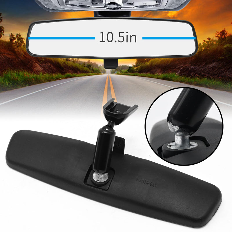 8201010F01AC 10.5" Universal Rear View Mirror, Interior Rearview Mirror Kit Replacement for Hevrolet Ford Toyota Nissan Jeep Honda Subaru Hyundai Kia Mazda Buick and More