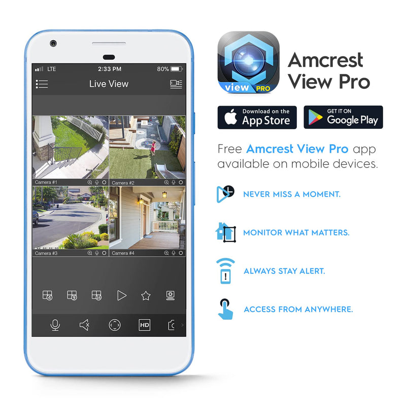 Amcrest UltraHD 4K (8MP) IP PoE AI Camera, 49ft Nightcolor, Security Outdoor Turret Camera, Built-in Microphone, Human Detection, Active Deterrent, 129° FOV, 4K@15fps IP8M-2779EW-AI (White) White