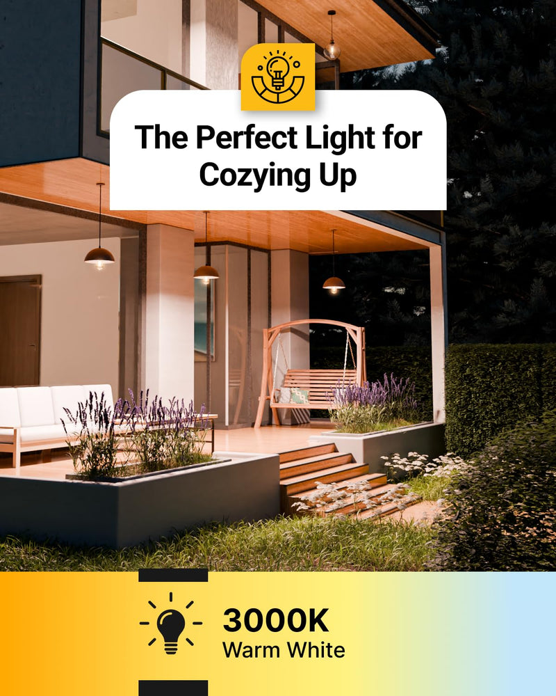 6 Pack Dusk to Dawn LED Outdoor Lights Bulb, ST64 Edison Style Automatic Light Sensing Bulbs, 800 LM, 7W (60W Equivalent), 3000K Warm White, E26 Base UL 6 Count (Pack of 1) 3000K Soft White