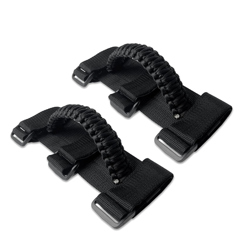 Roll Bar Grab Handles for UTV&ATV Roll Cage Grip Handles for 1.5-2 inch Bars,Compatible with Polaris RZR,Kawasaki Mule,Honda Pioneer,Can Am,etc, 2 Pack (Black) Black