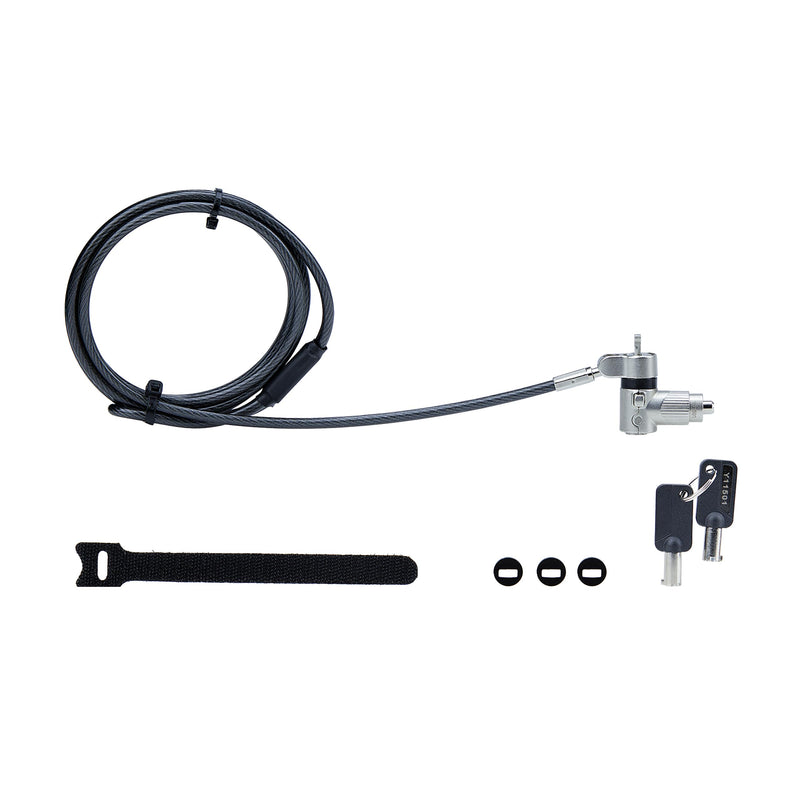 StarTech Universal Laptop Lock, 6.6ft, TAA, Keyed Locking Cable (2m) | Security Cable For Notebooks Compatible With Noble Wedge/Nano/K-Slot, Cut-Resistant Carbon Steel Cable Unique Keyed Single Pack Adjustable