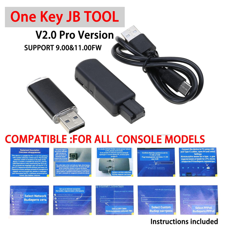 Game Consoles Updated Device Tool Set USB Adapter Dongle with Ethernet Cable for P4 9.0 to 11.0