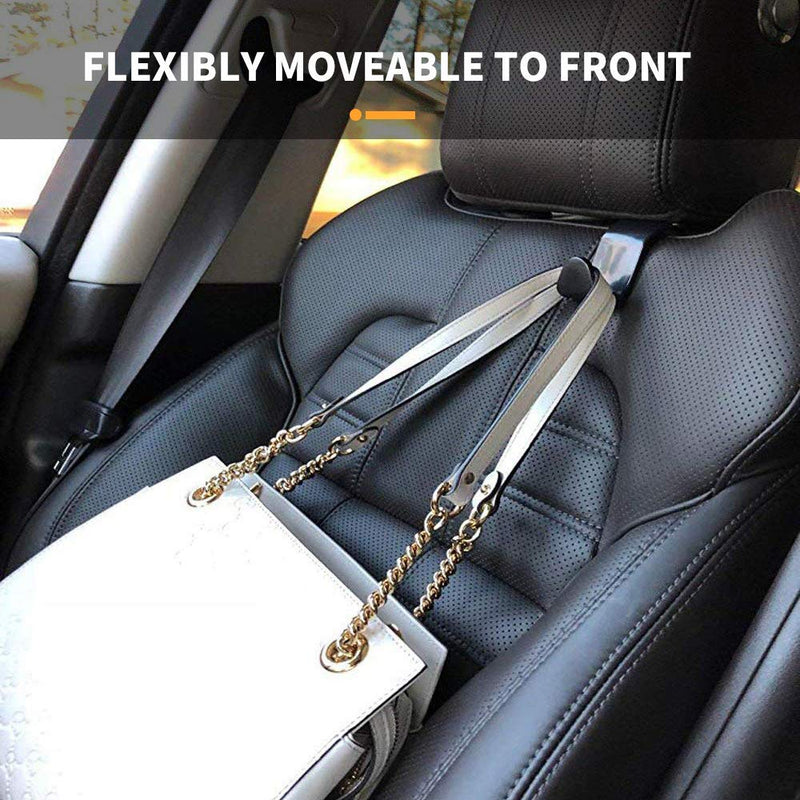 Car Seat Headrest Hook 4 Pack Vehicle Backpack Hooks Hanger Vehicles Holder Organizer for Purses,Bags,Cloths,Car Water Bottle Hook Seat Accessories 4Pcs