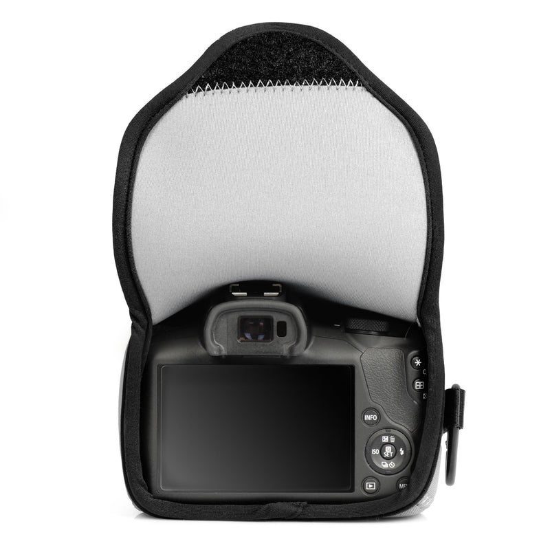 MegaGear Neoprene Camera Case for Canon EOS R100 (18-45mm)- Stylish and Protective Digital Photography Bag - Gray