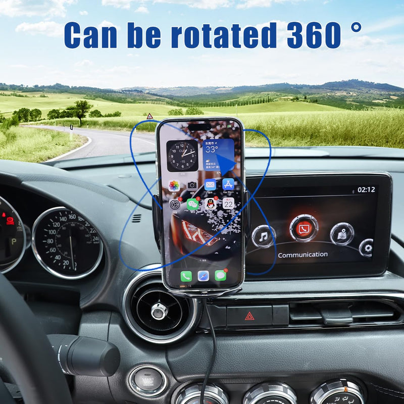 HAPPYHORSE Car Phone Mount Compatible with Mazda MX-5 2016-2023 Central Control Navigation Cell Phone Holder Dash Clip Dash Panel Mobile Phone Bracket Stand Accessories (Style D) style D