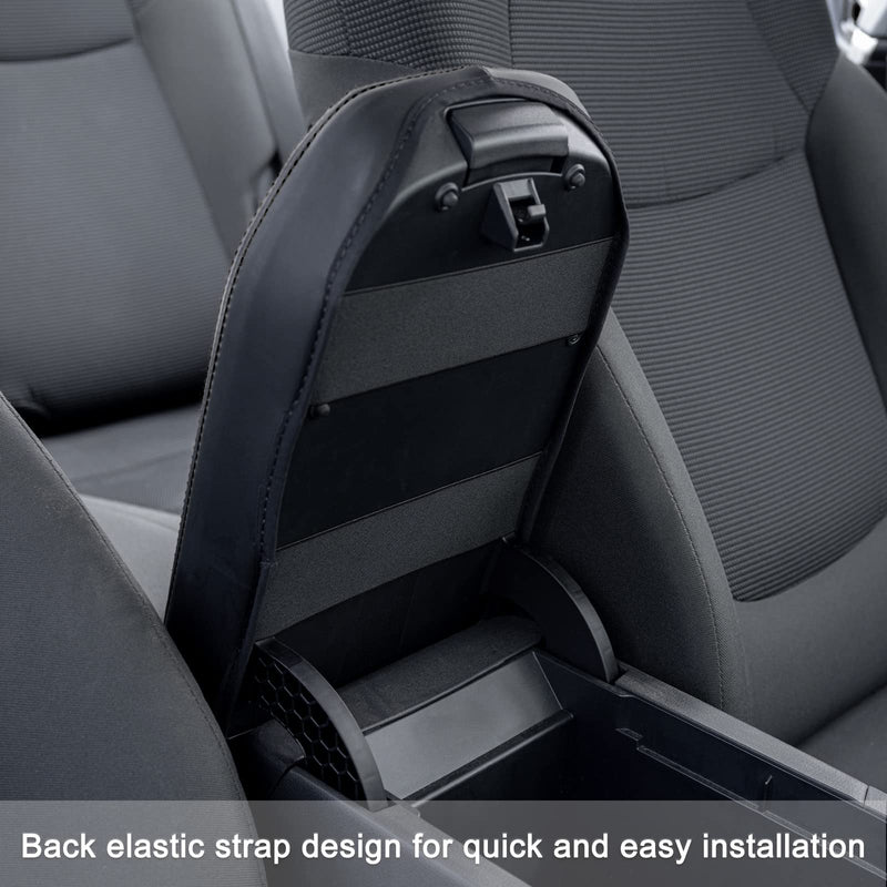 JDMCAR Center Console Cover Compatible with Toyota RAV4 Accessories 2025 2024 2023 2022 2021 2020 2019 and 2021-2025 RAV-4 Prime Customized Middle Console Lid Cover Pad Protector (Black Trim) Cover-Black