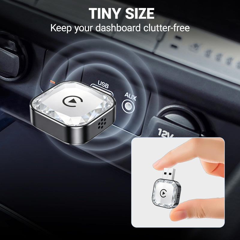 2026 Wireless CarPlay Android Auto Adapter, 2-in-1 Wireless CarPaly Dongle, Fast Auto-Connect, Vented Cooling, Plug and Play for OEM Factory Wired CarPlay Vehicles Black