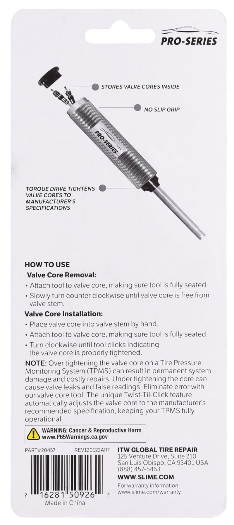Slime 20457 Valve Core Removal Tool, Pro-Series