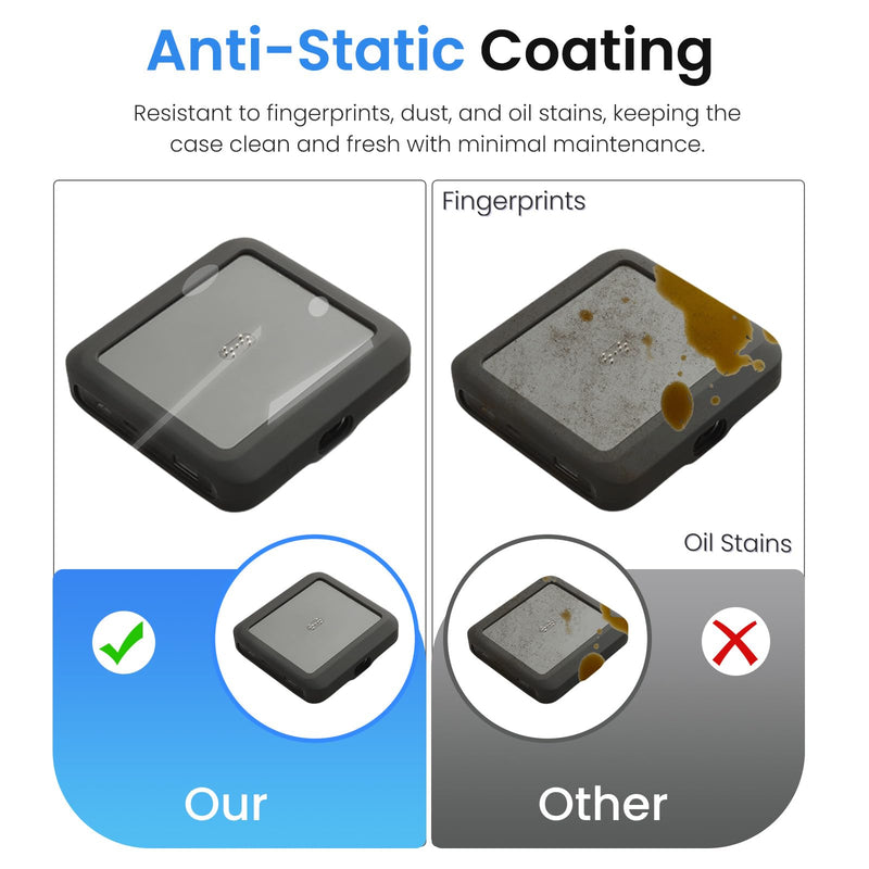 for Anker Charging Base 150W Display Charger Case, Silicone Protective Cover for Anker Charging Base 150W Display Charger,Shockproof Anti-Scratch Bumper Sleeve,Travel Portable Charger Protector,Black Black