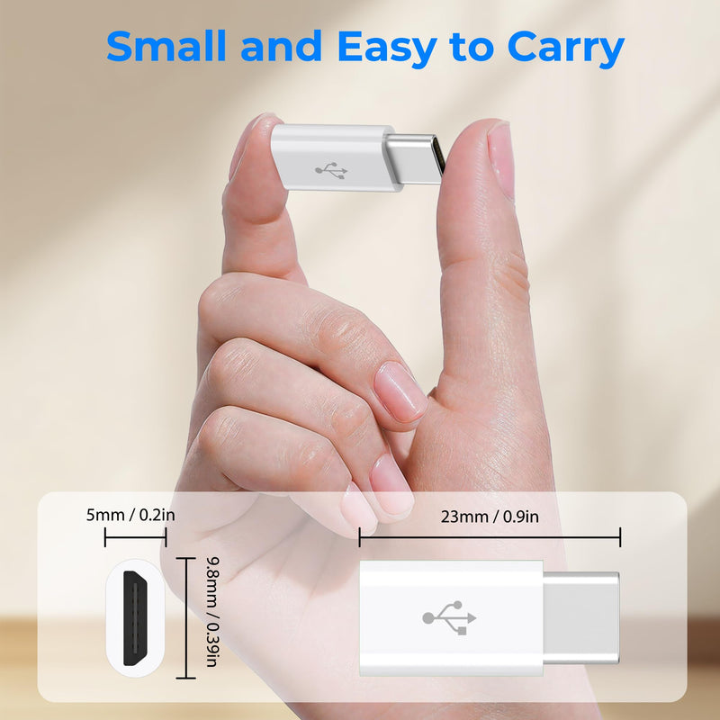 4 Pack Micro USB to USB C Adapter, Micro-USB Female to USB-C Male OTG Adapter Compatible with iPhone 15 16 17,Samsung Galaxy S10 S9 S8 S7, MacBook, LG, Huawei, Type-C Phones, Tablets
