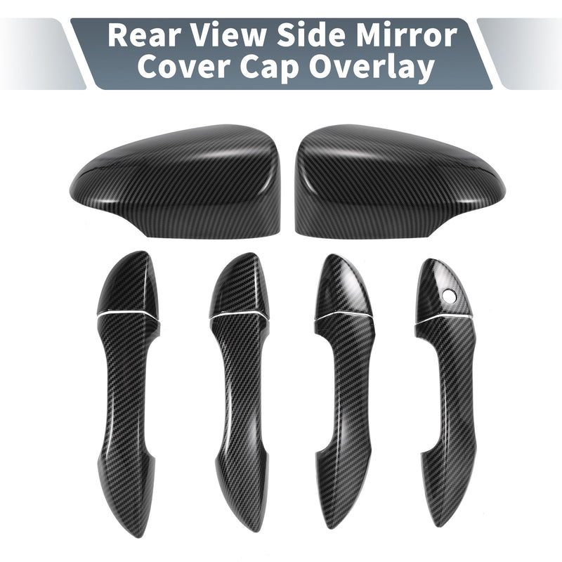 X AUTOHAUX Set Car Rear View Driver Passenger Side Mirror Cover Cap Overlay Black Carbon Fiber for Toyota Corolla 2014-2018 Mirror Guard Covers Exterior Trims