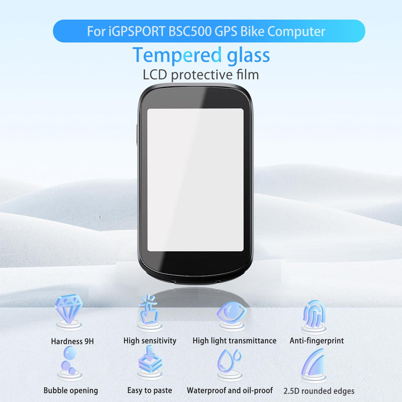 NOUKAJU [3Pack] Screen Protector for iGPSPORT BSC500, HD Tempered Glass,9h Hardness,Scratch,Anti-Fingerprin,Tempered Glass Film Guard for iGPSPORT BSC500 GPS Bike/Cycling Computer