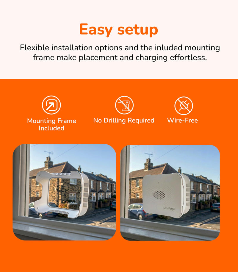 SensForge Wireless Window Camera Anti-Glare, Dual-Band 2.4GHz & 5GHz Wi-Fi Security Camera for Home, Free Smart Human, Vehicle & Animal Detection, 2-Day Cloud Available, Two-Way Talk, Easy No-Drill