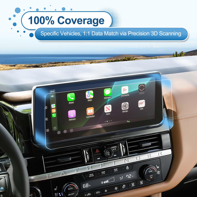 2026 Pathfinder Screen Protector for Nissan Pathfinder (S/SV/SL/Rock Creek/Platinum) 12.3-inch Touchscreen, 9H Tempered Glass Fingerprint&Scratch-Resistant 2026 Pathfinder Accessories 12.3" 12.3In HD Glass