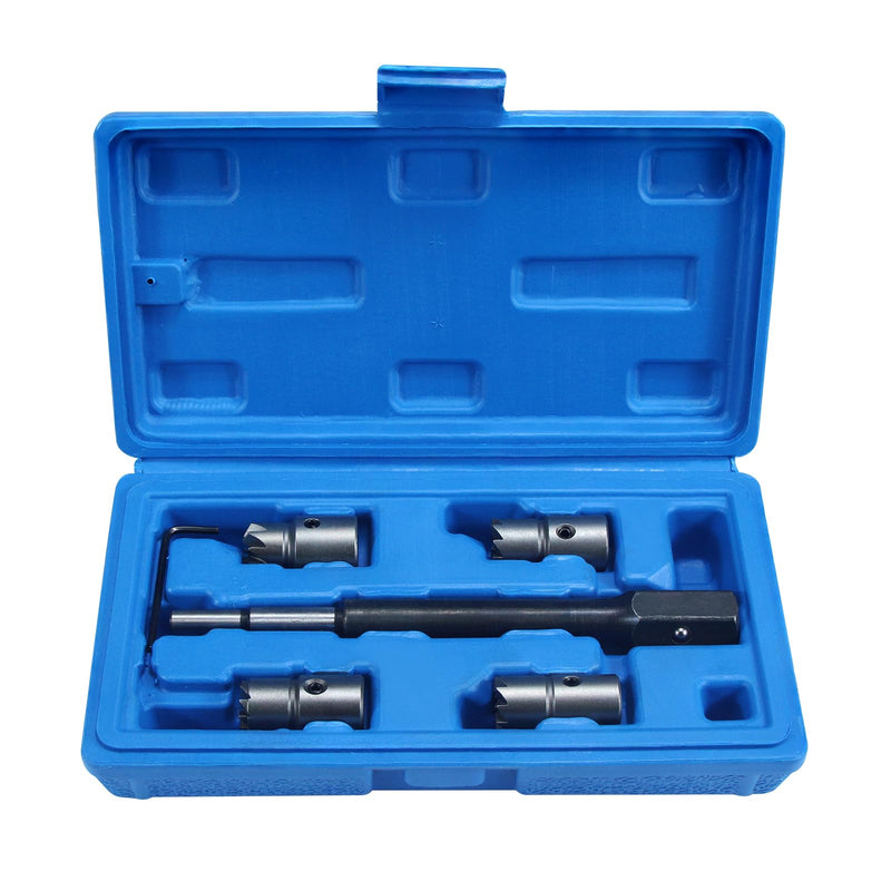 19 PCS Universal Injector Seat Cleaning Set Diesel Engines Injector Seat Cleanner Brush Kit with Drivers (5pc Diesel Injector Seat Cutter Cleaner) 5pc Diesel Injector Seat Cutter Cleaner