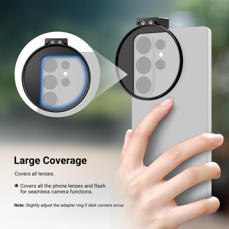 NEEWER 67mm Phone Filter Clip, Cold Shoe Mount Lens Filter Clamp Mobile Photography Accessories, Compatible with iPhone 17 Pro Max 16 Pro Max Air 17e 16e Android Samsung S26 Ultra, LA009