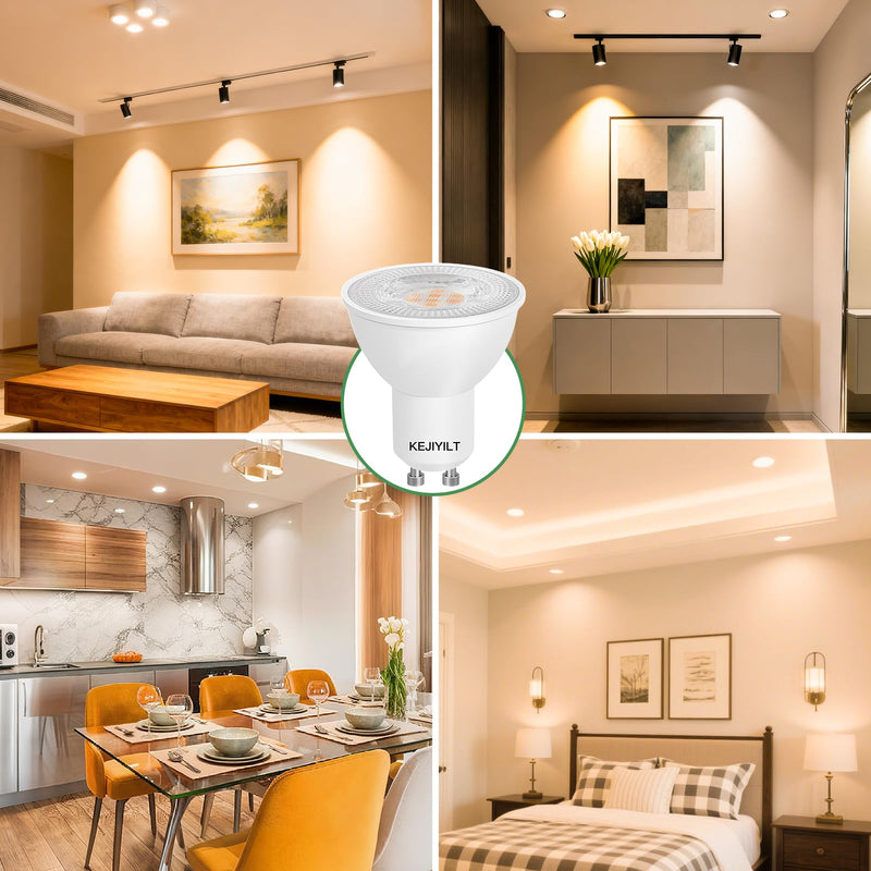 10-Pack GU10 Dimmable LED Bulbs 7W (Equivalent 60W), 5000K Day Light, 650 Lumens, Energy Saving, Perfect for Recessed & Track Lighting