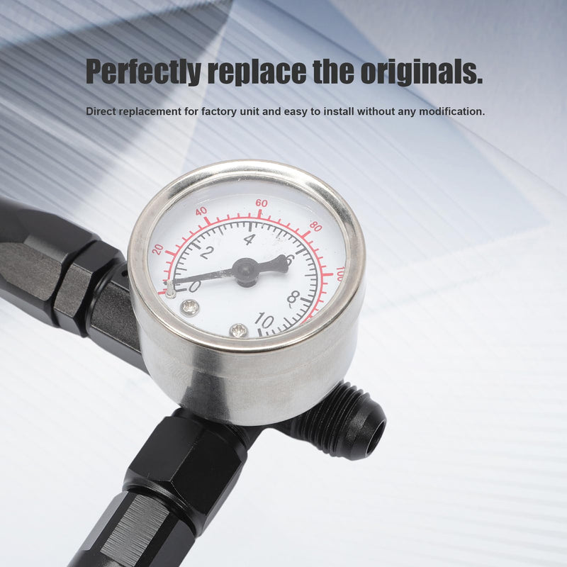 Braided AN6 Dual Feed Carb Fuel Line Double Pump for Holley 4150 Carburetor with Vacuum Pressure Gauge