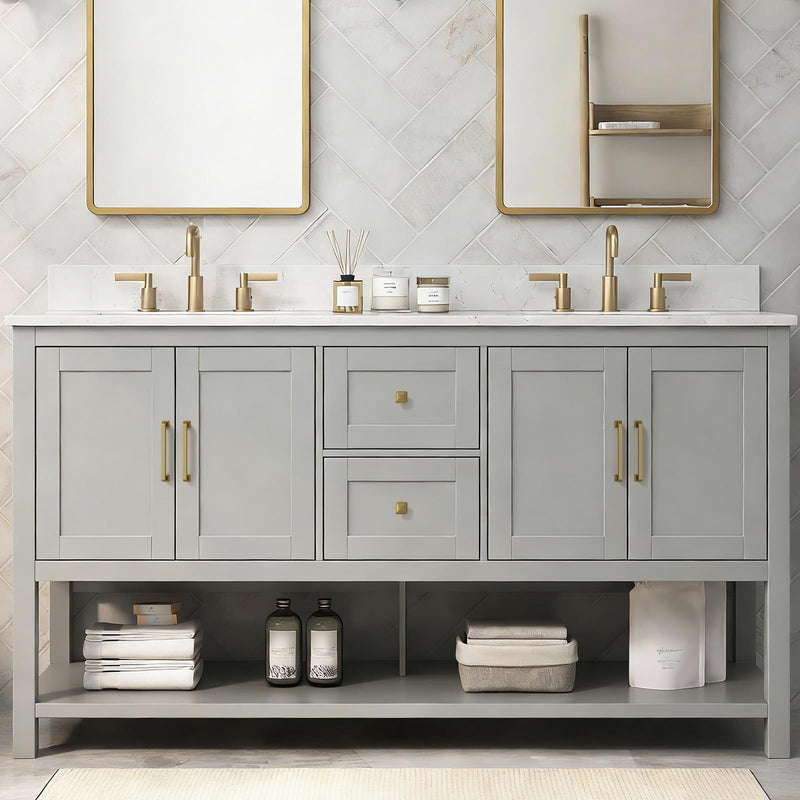 homdiy 5 Pack 3 Inch Champagne Bronze Cabinet Pulls, Solid Heavy-Duty Zinc Alloy Kitchen Handles, Gold Cabinet Handles Modern Square Drawer Pulls for Cupboard, Dresser, Wardrobe 3" Hole Center