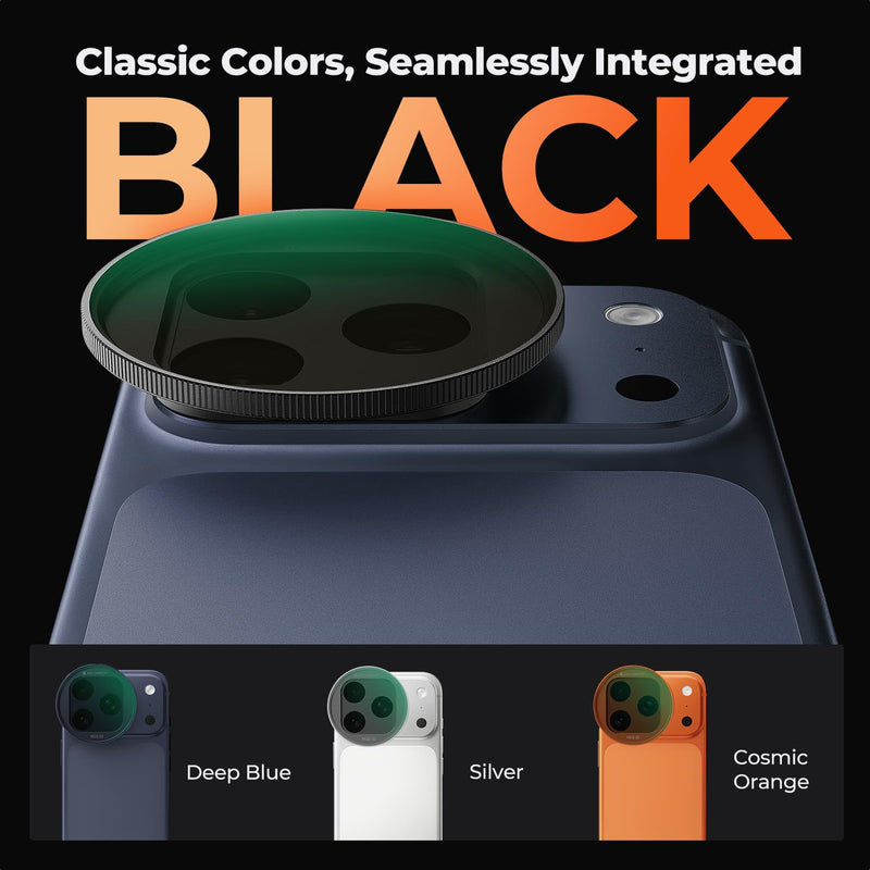 K&F CONCEPT Snap-On ND2-32 Filter Compatible with iPhone 17 Pro & Pro Max | 11.2g Ultra-Lightweight Variable ND Lens Filter with Snap-on Deco Mount, AGC Glass 28-Layer Coating, FA301 Black