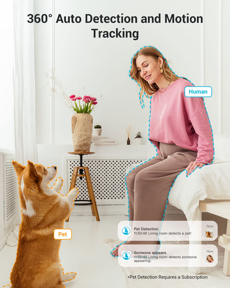 blurams Indoor Camera Bundle Set, 2K Security Camera for Home Security w/Motion Tracking, Phone App, 2-Way Audio, IR Night Vision, Siren, Compatible with Alexa