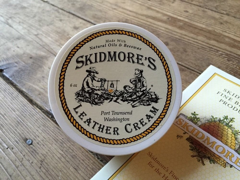 Skidmore's Original Leather Cream | 100% Natural Non Toxic Water Repellent Formula is a Cleaner and Conditioner | Repair a Horse Saddle, Riding Boots, Jacket, Gloves, Chaps, Shoes, Belt | 6 Oz