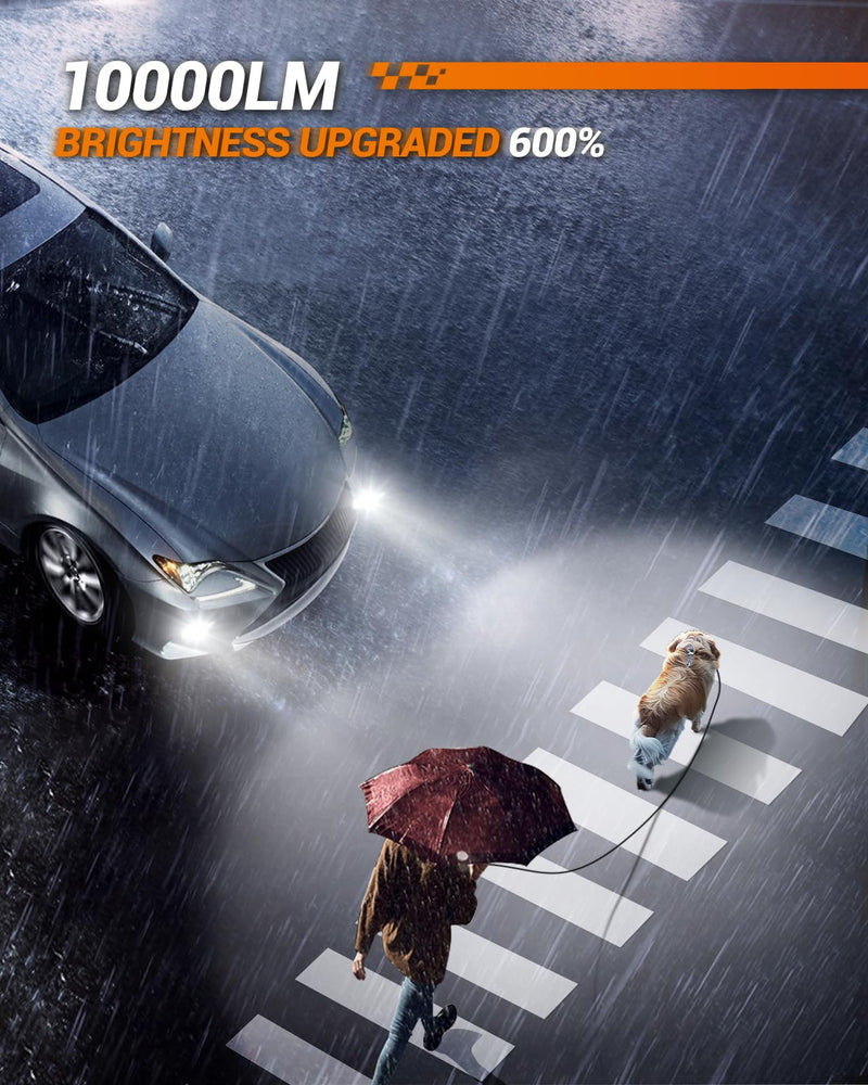 SEALIGHT H10 9140 9145 LED Fog Light Bulbs or DRL, 10000LM Strong Penetration H10 LED Fog Lights 9145 LED Bulb 6500K White 600% Brightness H10 Fog Light Bulbs for Car, 3 Mins Plug & Play, Pack of 2 H10//9140/9145