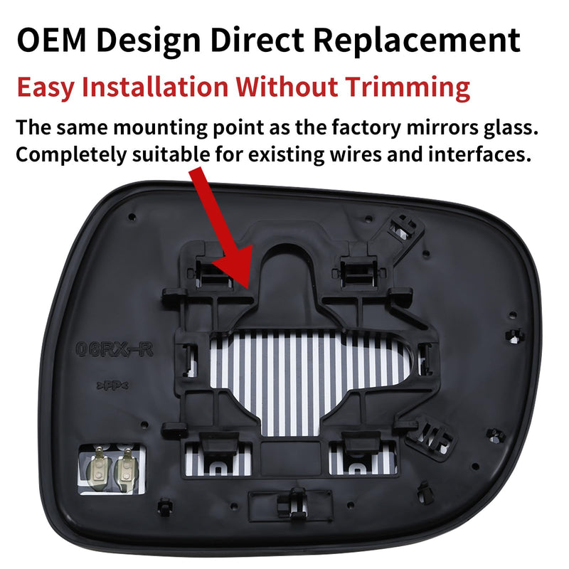 Passenger Side Mirror Replacement for Lexus RX330 2004-2006 RX350 2007-2009 RX400h 2006-2009 - Mirrors Glass, Right Side Rear View Mirror Glass with Power Heated Passenger Side (Right)