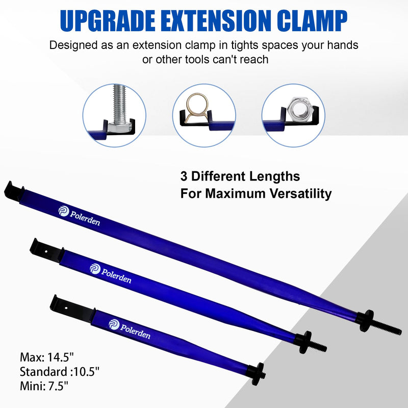 P Polerden 2026 Upgrade Extension Clamps Tool, Hold Nuts, Bolts & Hose Clamps-Your Third Hand in the Tight Space Extension Clamp Tight Tool, Versatile Vise Grip for Small Spaces 3 Year Warranty Blue