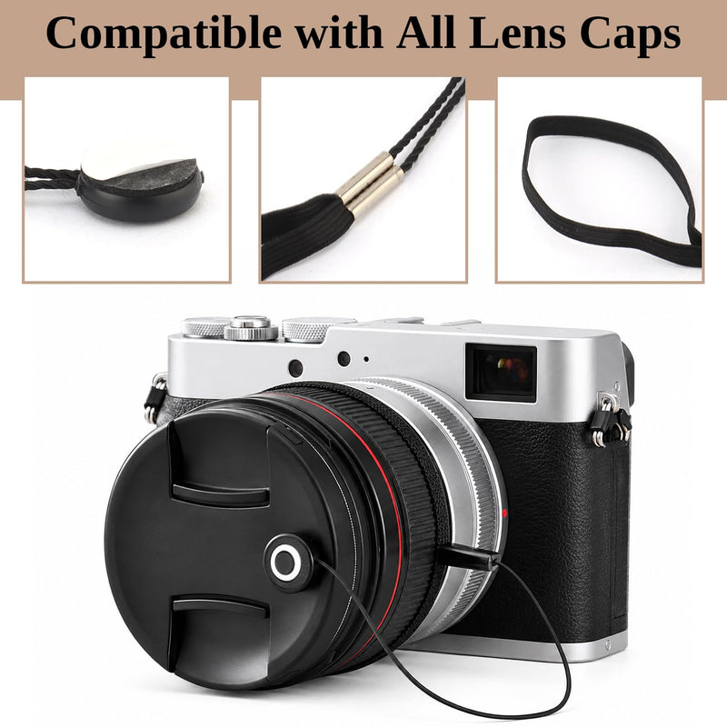 Aprince 10 Pcs Lens Cap Leash Lens Cap Keeper with Elastic String | Camera Accessories compatible with Canon Sony and other lenses, perfect Accessories for photographers shoot outdoors