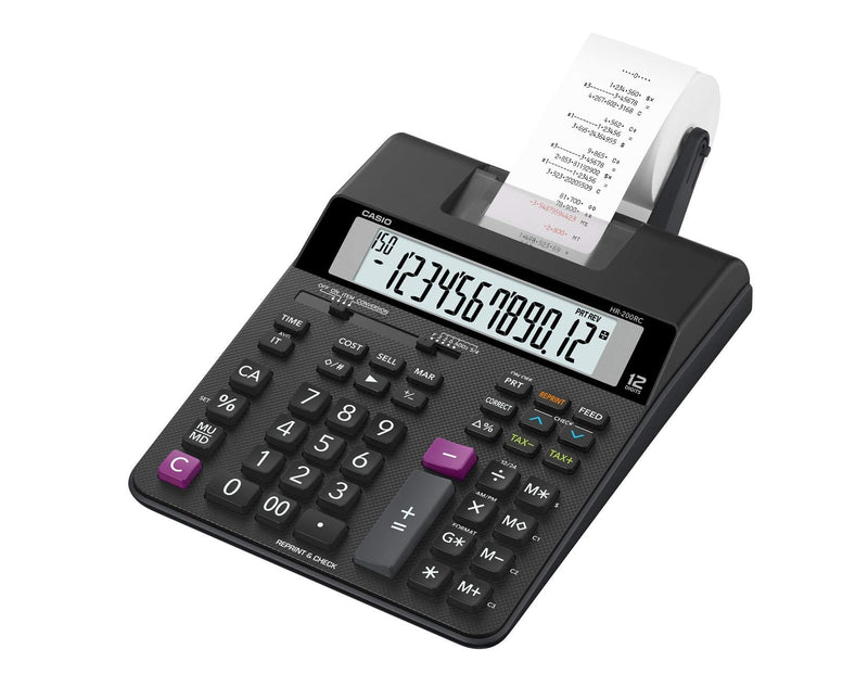 Casio HR-200RC – Desktop Printing Calculator with Dual-Color Print & 150-Step Check | Cost/Sell/Margin, Tax & Calendar | New Version of HR-150TM | Ideal for Accounting & Retail