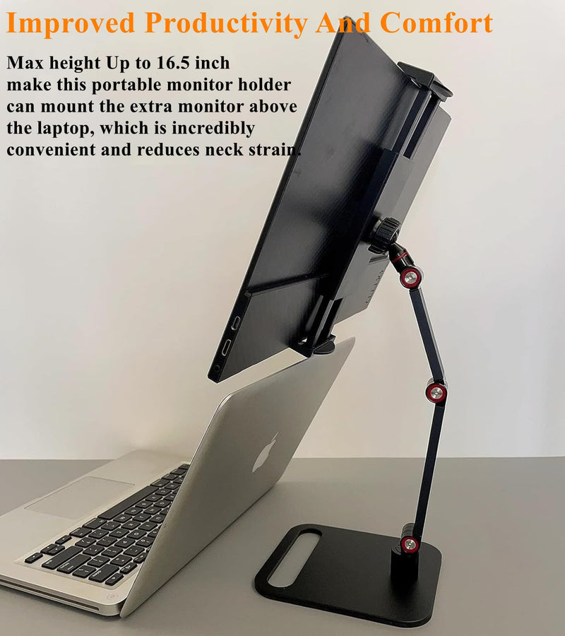 Upgrade Height Portable Monitor Stand for 4-17.3 Inch Screen, Tablet Stand Holder for iPad,Kindle, VESA Mount Monitor Stands, Universal Expandable Display Base Height Adjustable Up to 16.5''