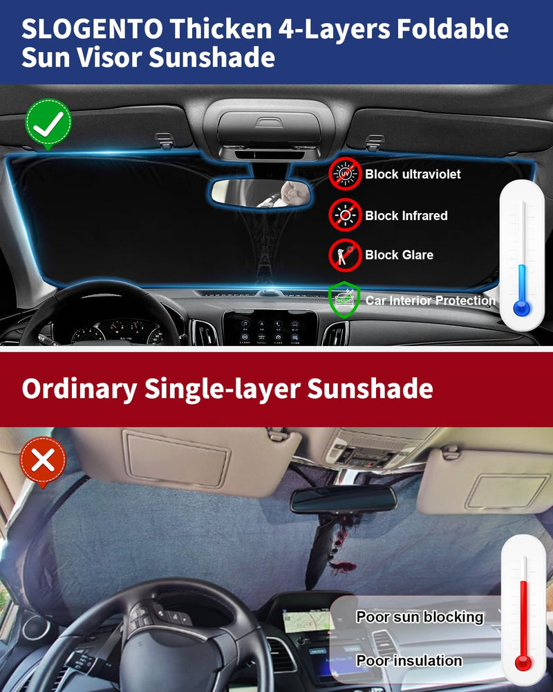Sun Shade for Miata MX-5 Windshield Sunshade Front Window Shield Custom Fit Mazda Miata MX-5 Miata Coupe 2025 2024 2023 2022 2021-2016 Rf Grand Touring Accessories Sun Visor Protector Block UV Ray Fit Mazda 16-25 Miata MX-5