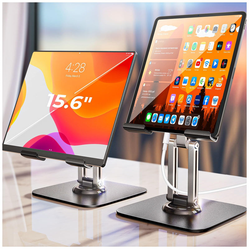 LISEN for iPad Stand Holder Adjustable Tablet Stand for Desk, Portable Monitor Stand Tablet Holder 2024 iPad 10th Generation Accessories for Kindle Table Mount/Monitor/PS/Switch iPhone 15.6"-4.7"