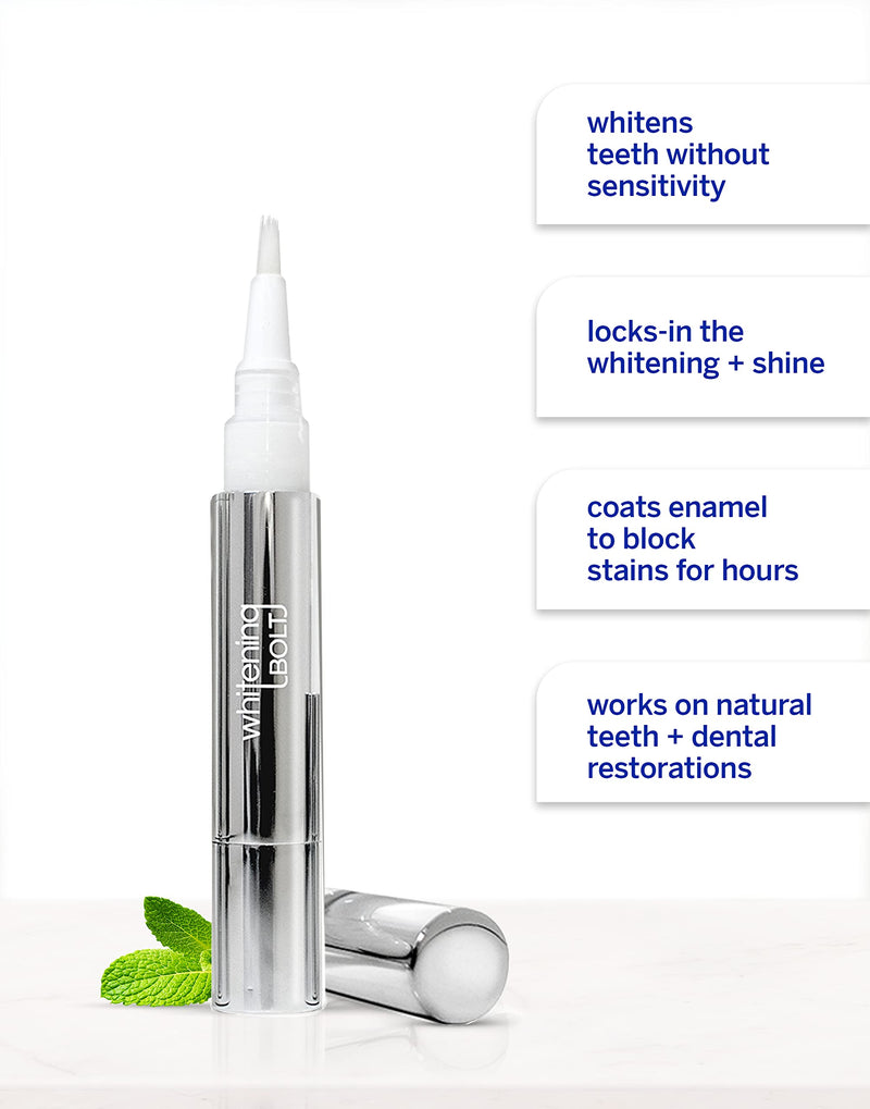 Supersmile Whitening Bolt Teeth Whitening Pen, Stain Prevention & Instant Brightness, Teeth Whitening Pen with Calprox® and EDTA, Blocks Stains up to 6 Hours, Fresh Mint, Enamel Safe