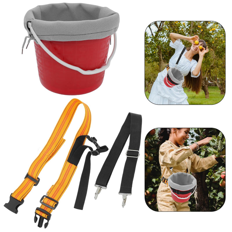 Portable Fruit Picking Basket with Adjustable Crossbody Strap and Waist Belt for Efficient Harvesting of Blueberries Cherries and Tomatoes Protective Lining for Fresh Collection