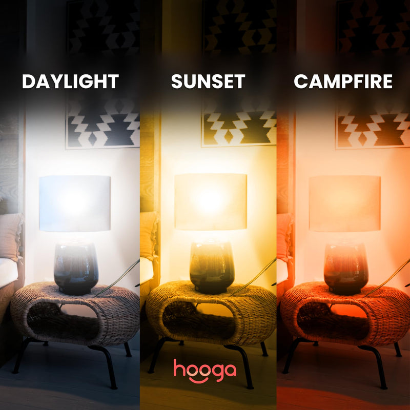 hooga Circadian Rhythm Full Spectrum LED Light Bulb - 2700K, 2100K, 1400K, Flicker-Free, Blue Light Free Night Mode, 7W Energy Efficient Warm White for Sleep, Relaxation & Focus - 4 Pack Circadian 4-pack