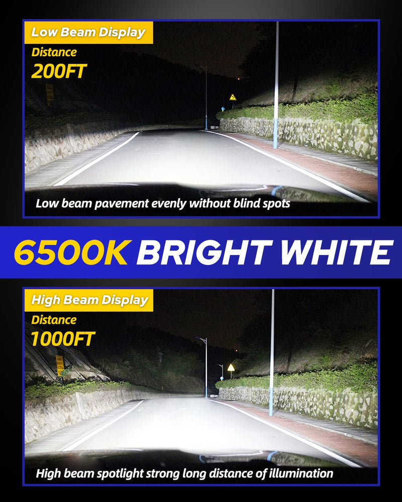 AUTOONE Upgraded H7/H7LL Light Bulb, Super Bright Real 1:1 Halogen Mini Size, 10-Year Extended Lifespan, 6500K White Illumination for Fog Lights or Daytime Running Lights, Plug and Play, Pack of 2