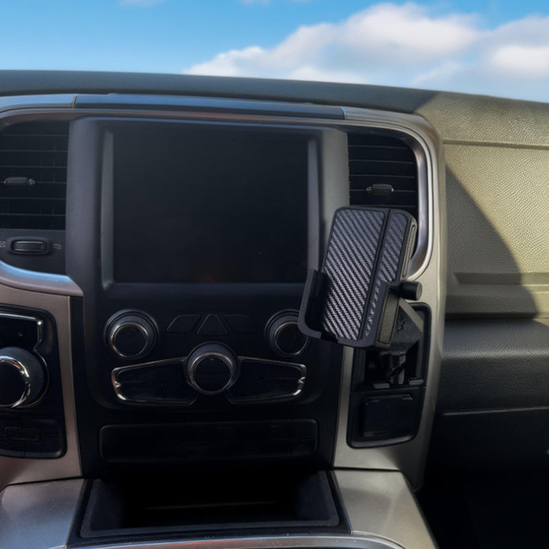 Phone Holder for Ram 2013-2018 1500/2500/3500/4500. Custom Made/No Tools Required.
