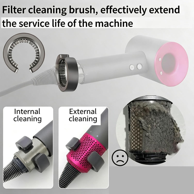 2Pcs Filter Cleaning Brush Compatible with Dyson Airwrap HS01 HS05 Hair Styler, Gentle Air Attachments, Part No.969760-01 Replacement Brush Accessory