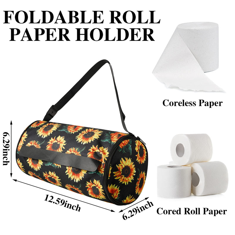Sotiff 2 Pcs Cat Proof Toilet Paper Holder Kitchen Waterproof Hanging Towel Dispenser Cover Portable Foldable Paper Cover Case Storage Bags with Adjustable Strap for Travel Car Camping Outdoor