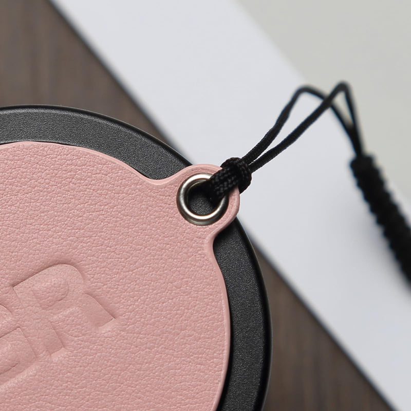 Metal Nappa Lens Cap with Anti Loss Strap for Ricoh GR III | Aluminum lens cap with Nappa leather, velvet lining, snug fit, and auto-release for Ricoh GR III. Black GR3