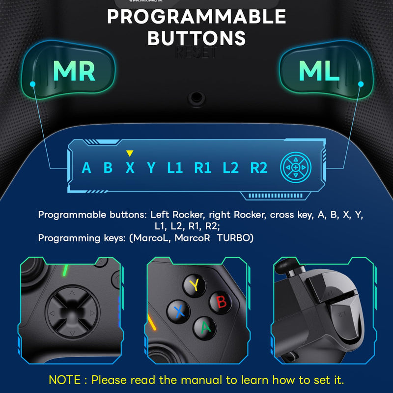 Sehawei Wireless Controller for Xbox One/Xbox One S,PC,Macro & Turbo | 2.4 GHz Wireless Controller Plug and Play, Compatible with Xbox One/Xbox One S/Xbox One X/Xbox series S/Xbox Series X/PC