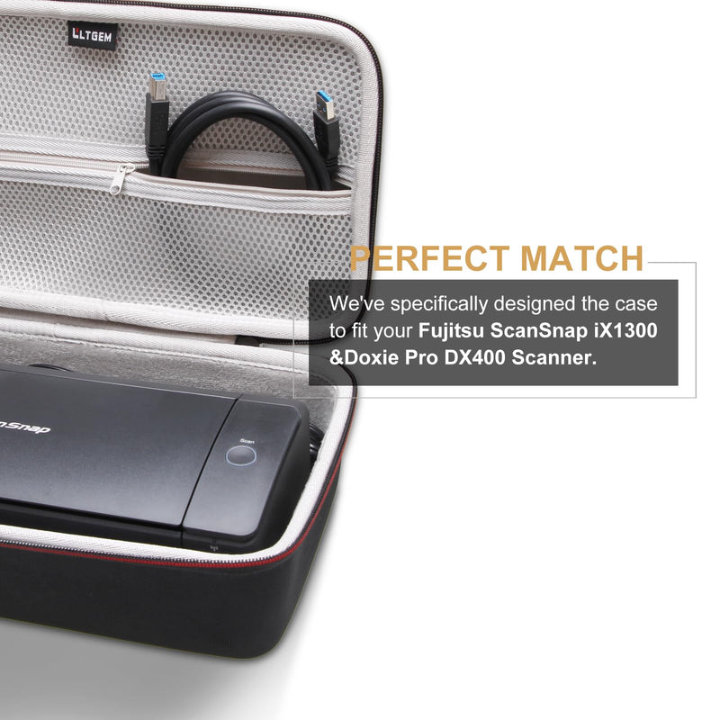 LTGEM Case Compatible with ScanSnap iX1300 & Doxie Pro DX400, Black Grey