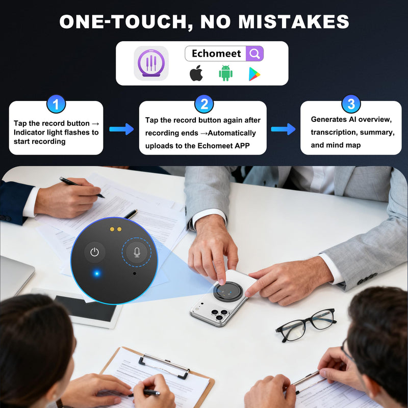 AI Voice Recorder in a Magnetic Phone Stand, AI Meeting Assistant | Portable Smart Digital Note Taker Device, 100+ Languages Real-Time transcriber, Summarize, Lectures, Meetings, Interviews