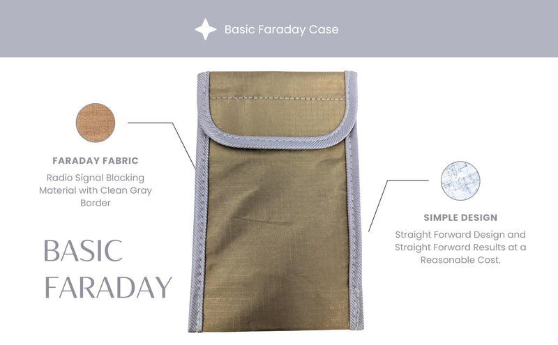 Simple Faraday Signal Blocking Pouch for Cell Phone Privacy and Anti-Tracking Protective Case Tan